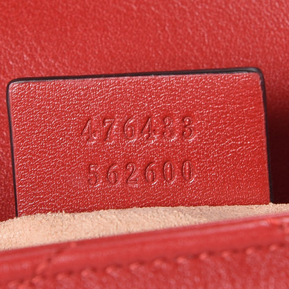 Gucci Calfskin Matelasse Super Mini GG Marmont Shoulder Bag Hibiscus Red 8 of 10
