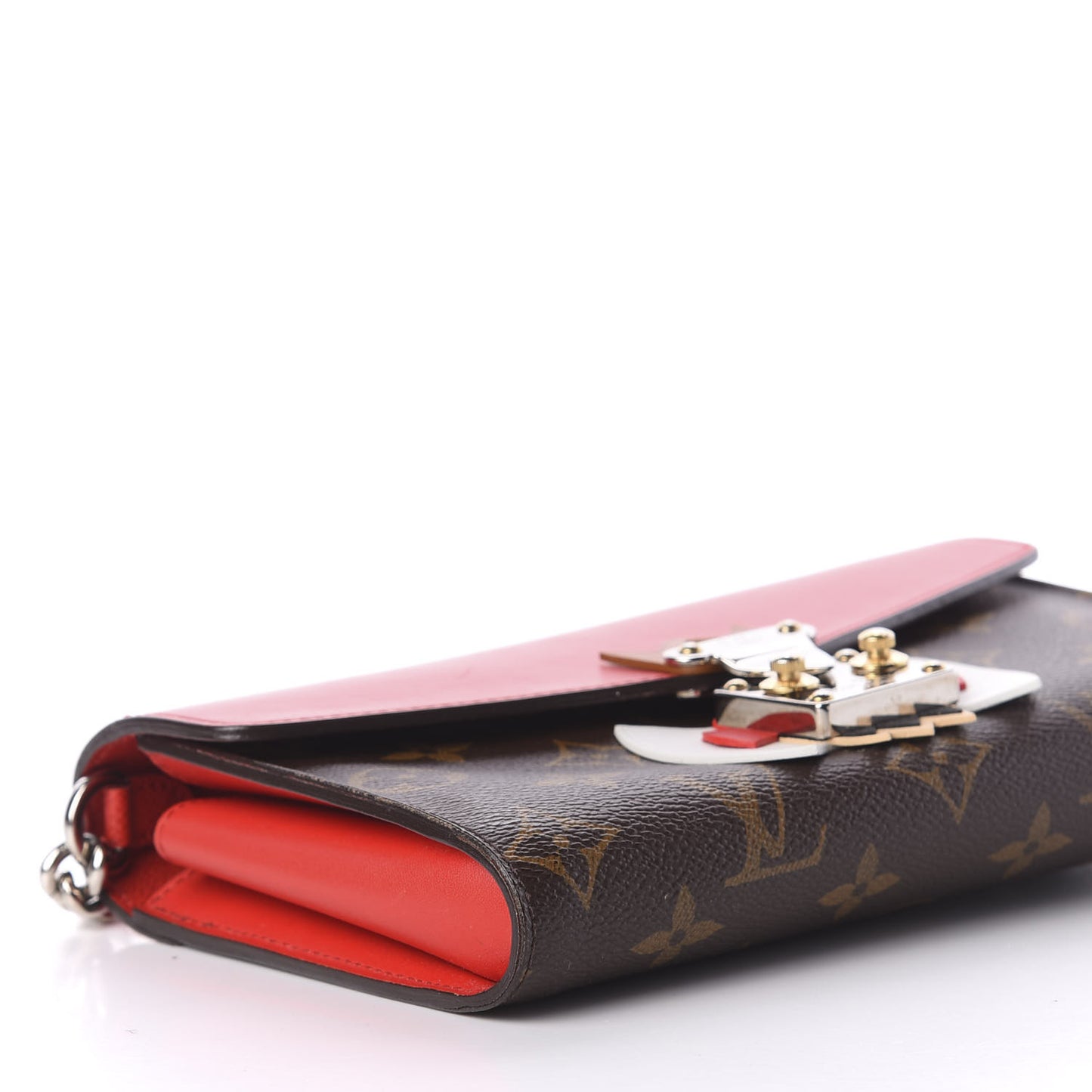 Monogram Tribal Mask Chain Wallet Rouge