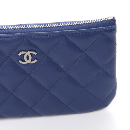 Chanel Lambskin Quilted Small Cosmetic Case Navy 7 of 10