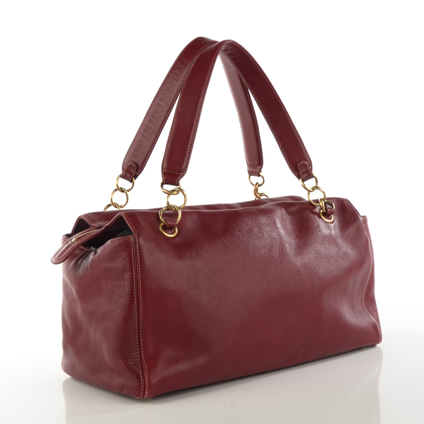 Calfskin CC Shoulder Bag Red