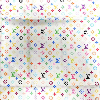 Louis Vuitton Silk Monogram Multicolor Scarf White 7 of 8