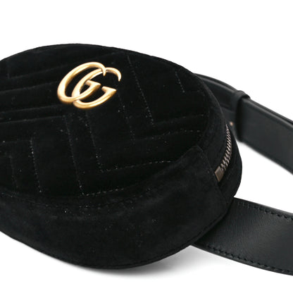 Gucci Velvet Matelasse GG Marmont Belt Bag 95 38 Black 13 of 13