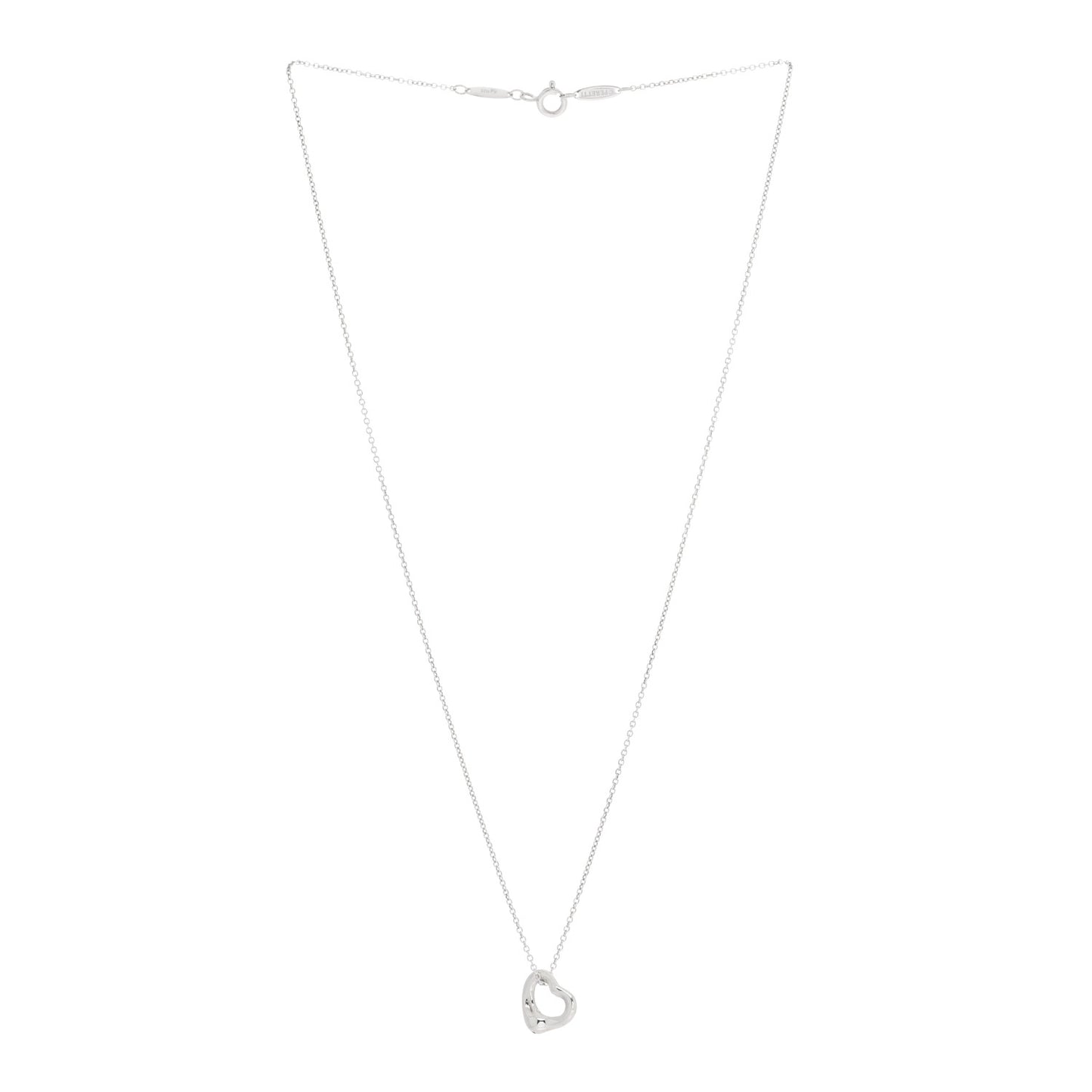 Sterling Silver Elsa Peretti 11mm Open Heart Pendant Necklace