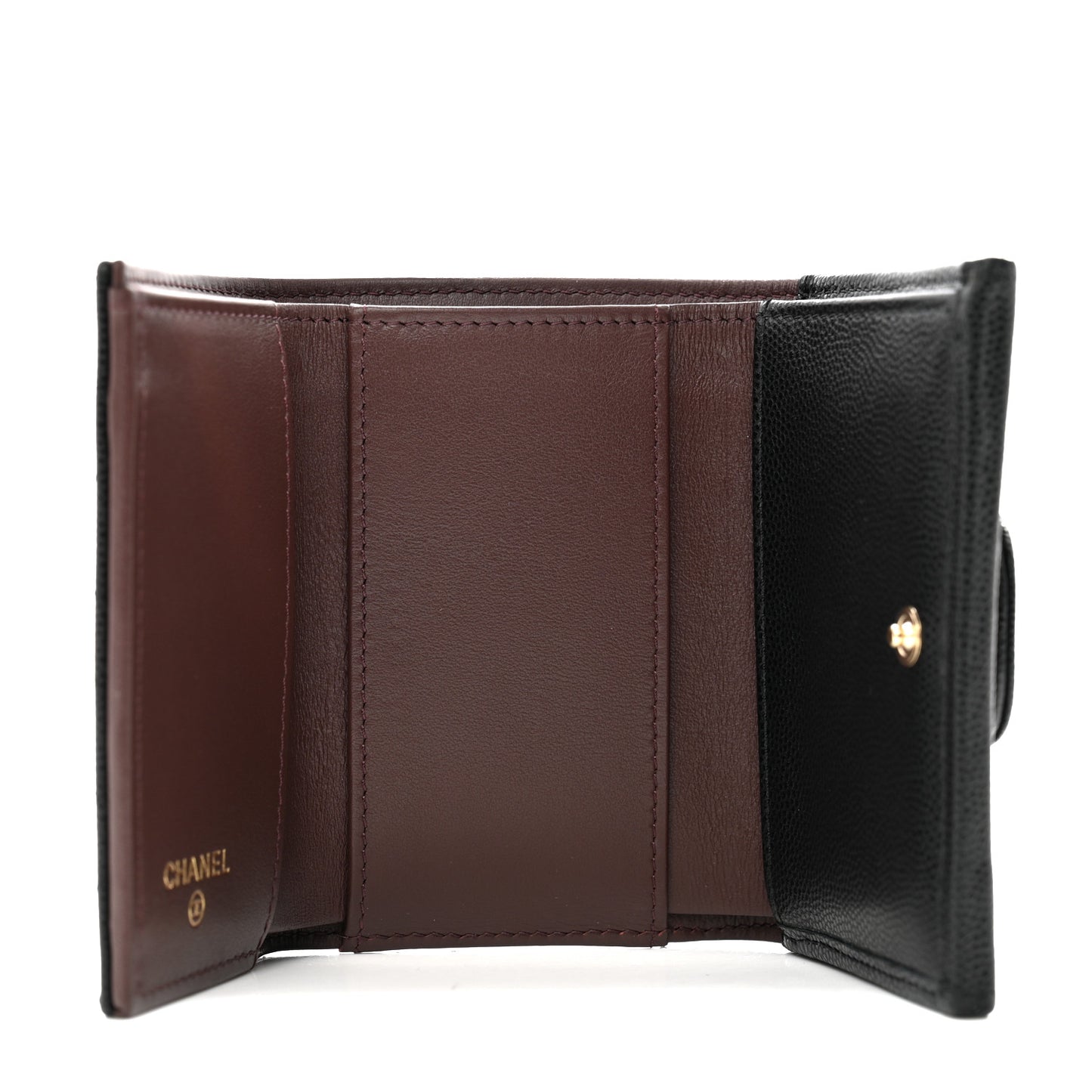Caviar Quilted Double Flap Wallet Black