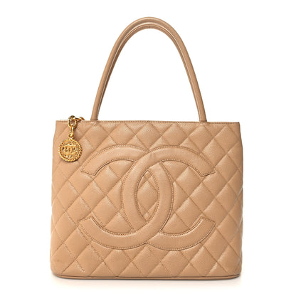 Chanel Caviar Quilted Medallion Tote Beige 1 of 11