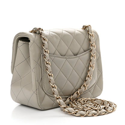 Chanel Lambskin Quilted Mini Square Flap Grey 3 of 14