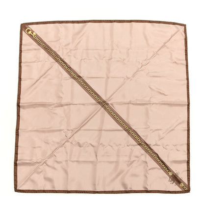 Gucci Silk Square Chain Scarf Pink Brown 1 of 3