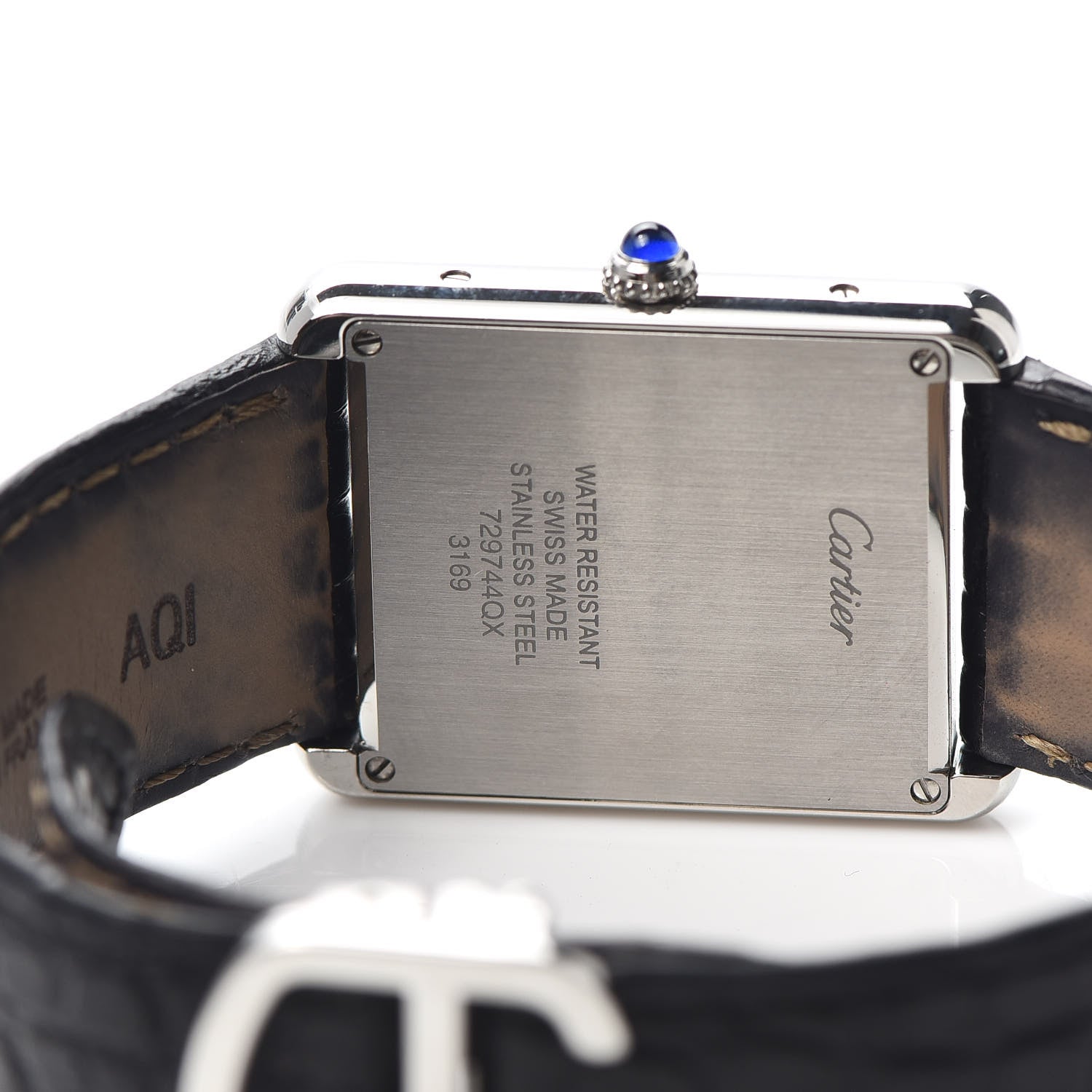 Cartier Stainless Steel Alligator 27mm Tank Solo Quartz Watch 4 of 8