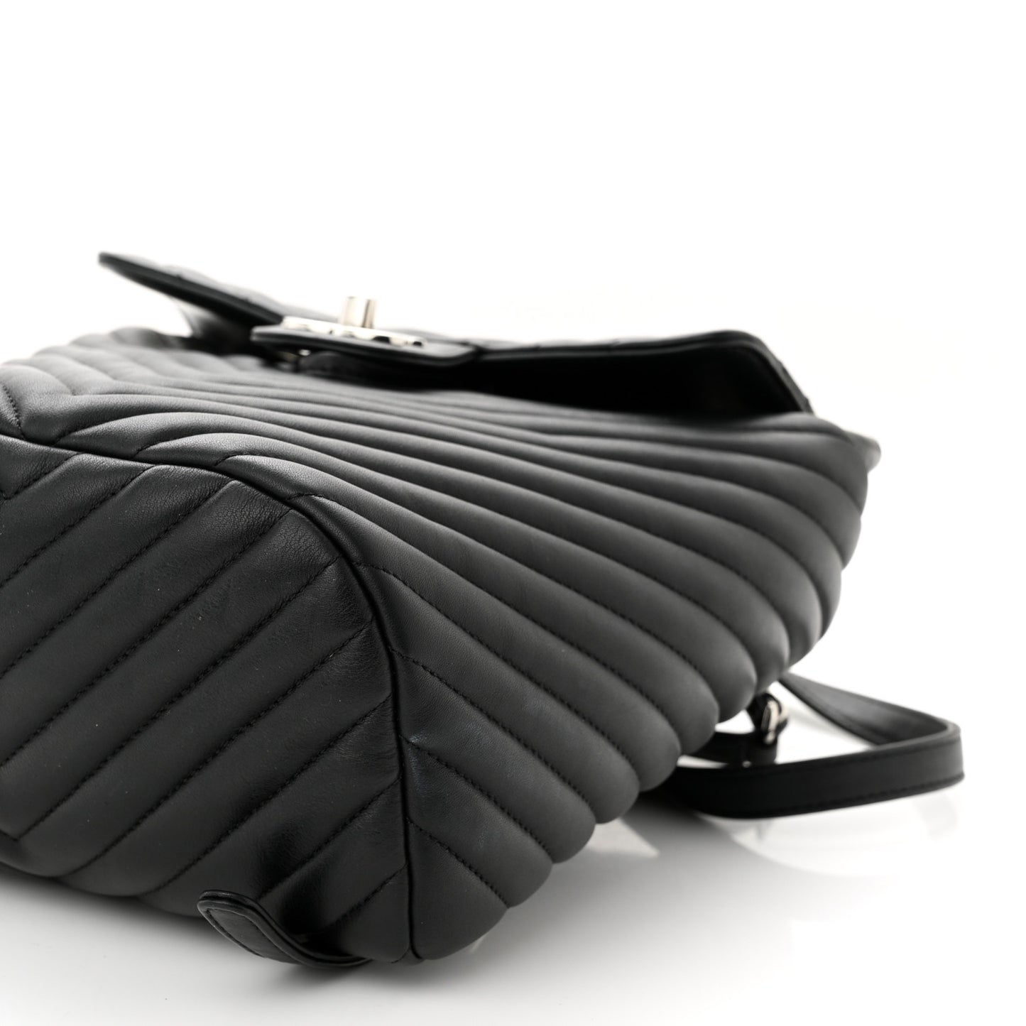 Calfskin Chevron Quilted Small Urban Spirit Backpack Black