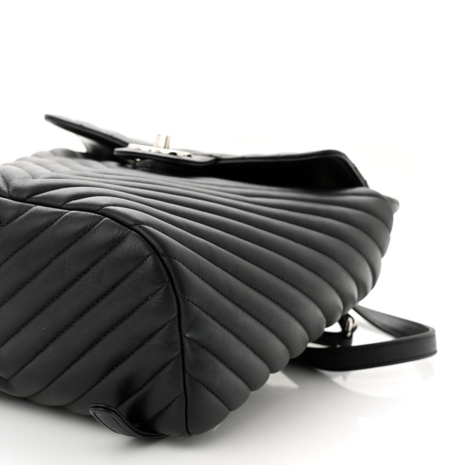 Chanel Calfskin Chevron Quilted Small Urban Spirit Backpack Black 10 of 10