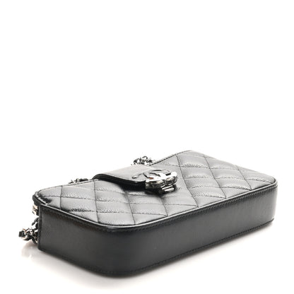 Chanel Grained Calfskin Quilted CC Box Clutch With Chain Black 4 of 12