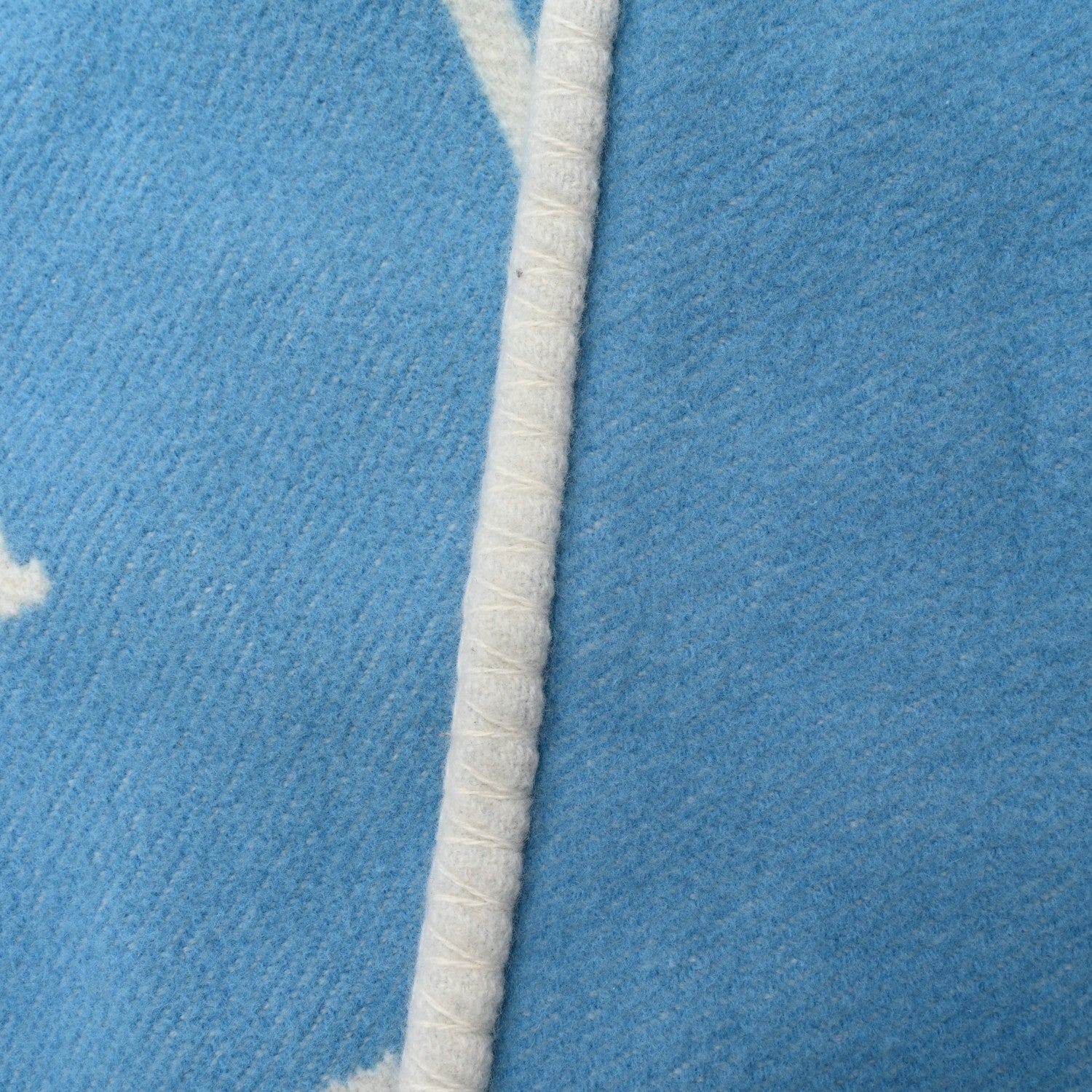 Hermes Wool Cashmere Avalon Baby Blanket Bleu Genievre White 6 of 6