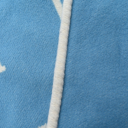 Hermes Wool Cashmere Avalon Baby Blanket Bleu Genievre White 6 of 6
