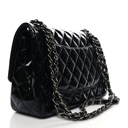 Chanel Patent Quilted Jumbo Double Flap Black 3 of 11