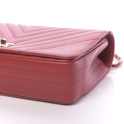 Chanel Calfskin Chevron Quilted Large Statement Flap Red 10 of 11