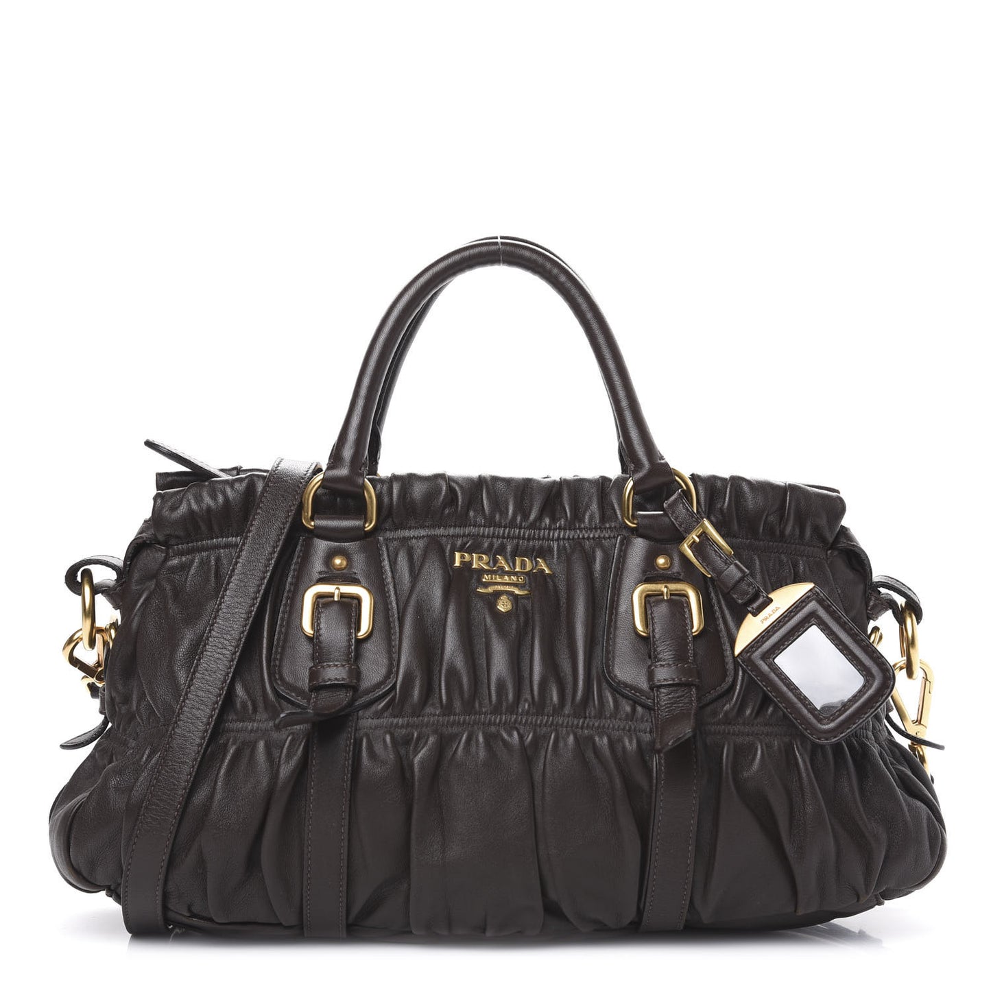 Nappa Gaufre Shopping Satchel Brown