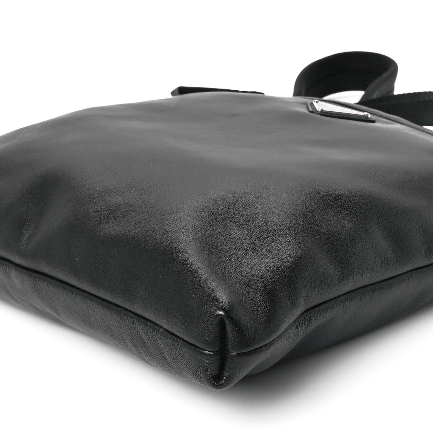Prada Soft Calf Flat Messenger Bag Black 11 of 11
