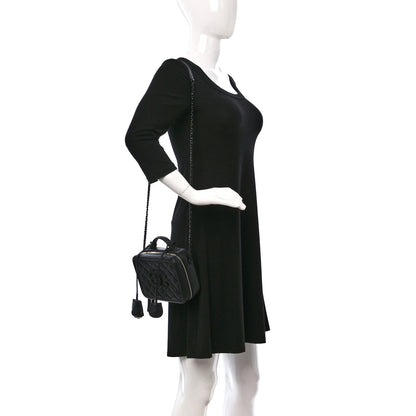 Chanel Lambskin Quilted Small CC Filigree Vanity Case Black 2 of 9