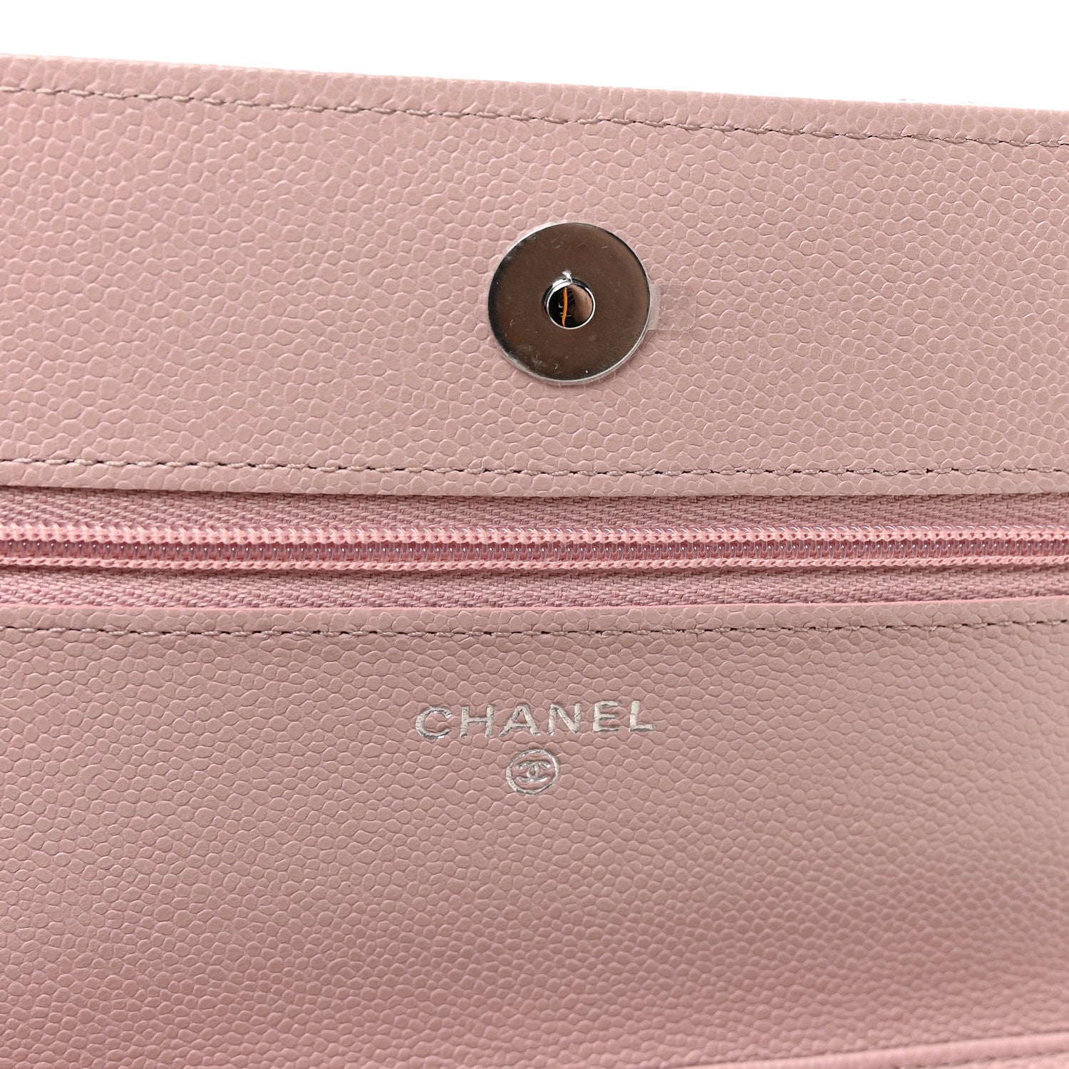 Chanel Caviar Quilted Wallet on Chain WOC Light Pink 6 of 12