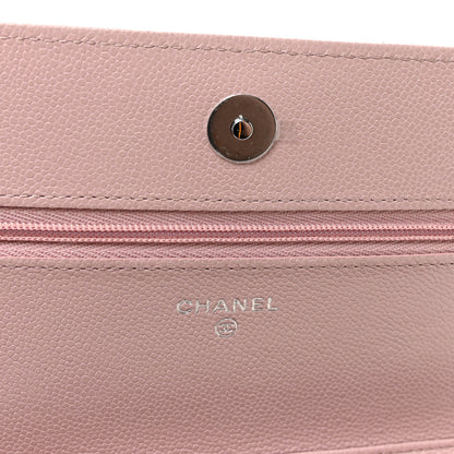 Chanel Caviar Quilted Wallet on Chain WOC Light Pink 6 of 12