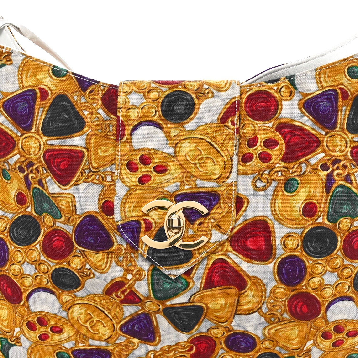 Chanel Canvas Gripoix Print Shoulder Bag Multicolor 9 of 11