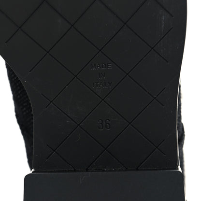 Chanel Fabric Patent Calfskin Lambskin Quilted CC Lace Up Combat Boots 36 Black 7 of 8