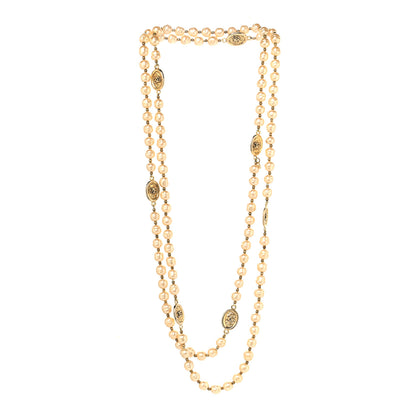 Chanel Pearl CC Long Necklace Gold 3 of 5
