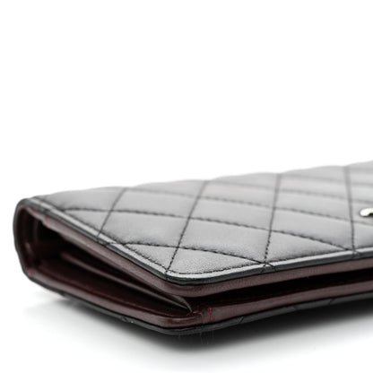 Chanel Lambskin Quilted Yen Wallet Black 10 of 12