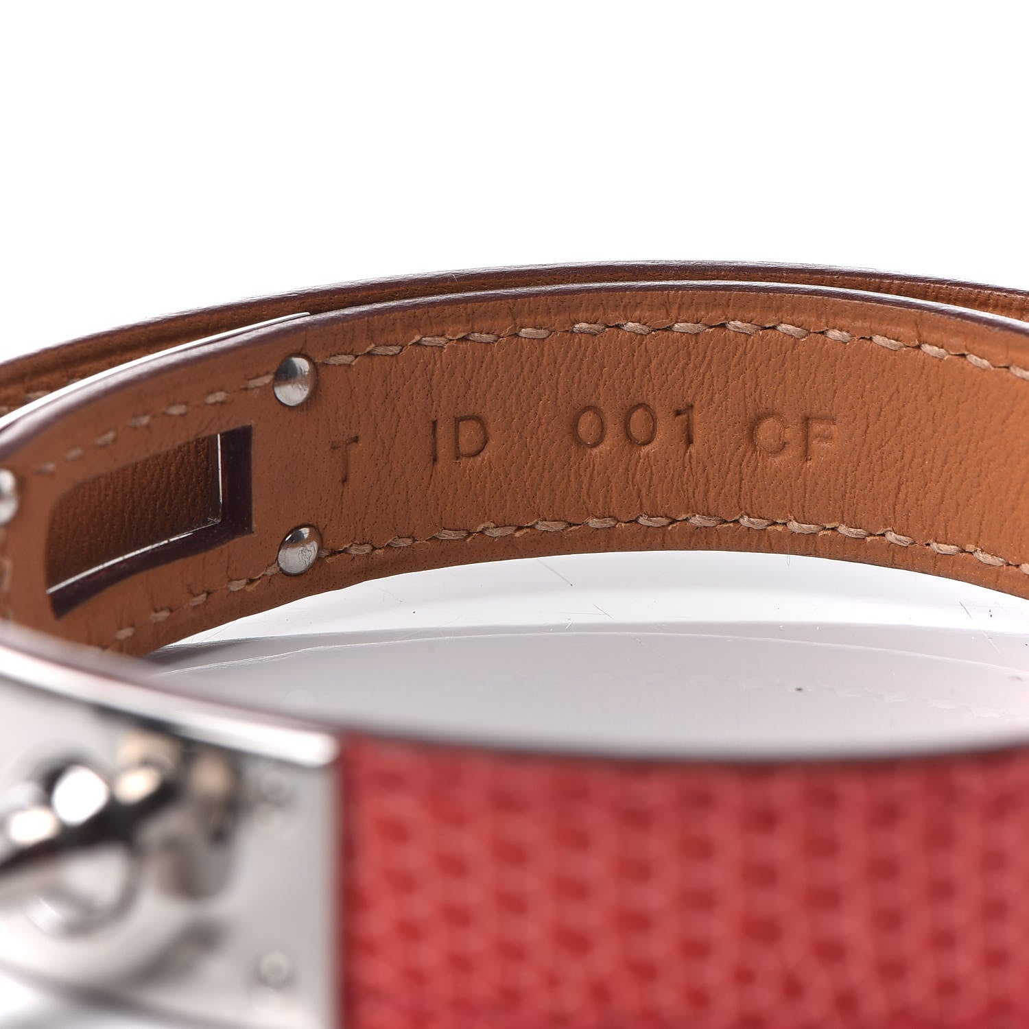Hermes Lizard Kelly Double Tour Bracelet XS Bougainvillea 5 of 8
