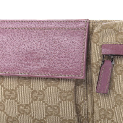 Gucci GG Monogram Web Double Pocket Belt Bag Pink 8 of 9