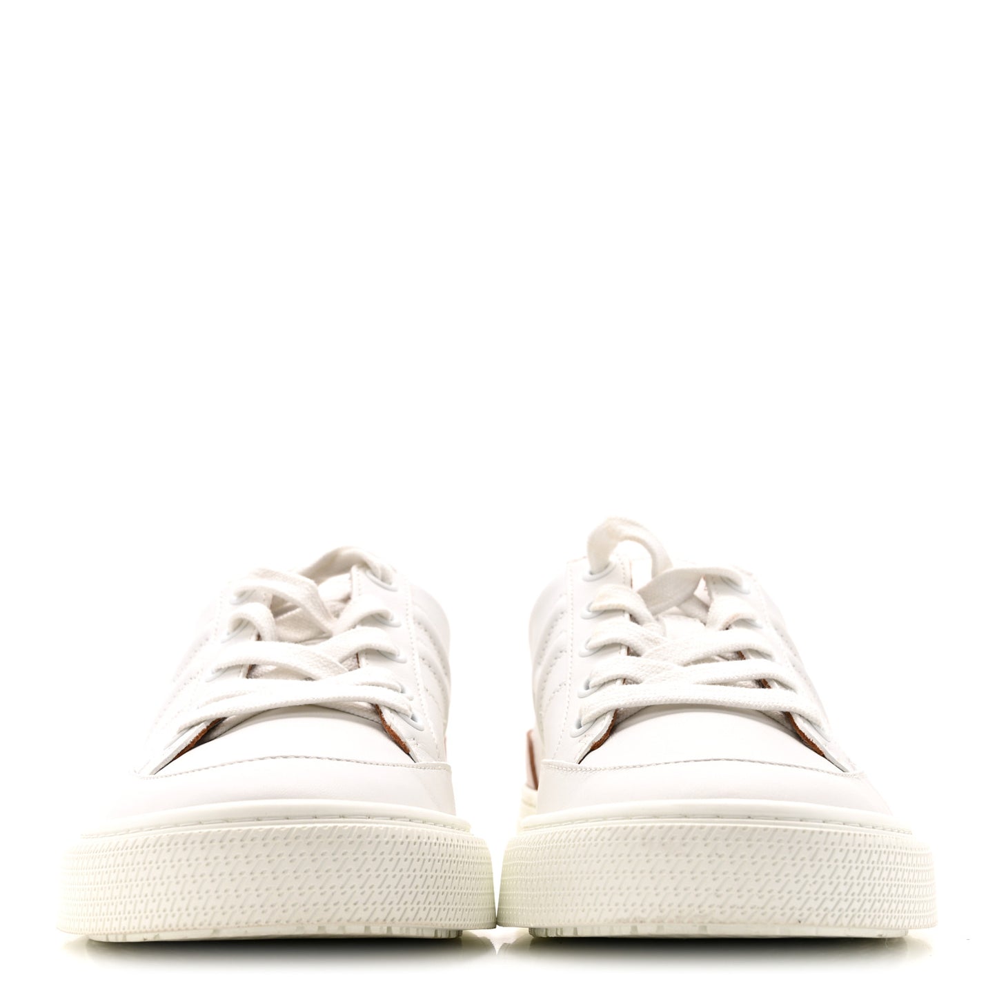 Calfskin Deep Sneakers 38.5 White Naturel