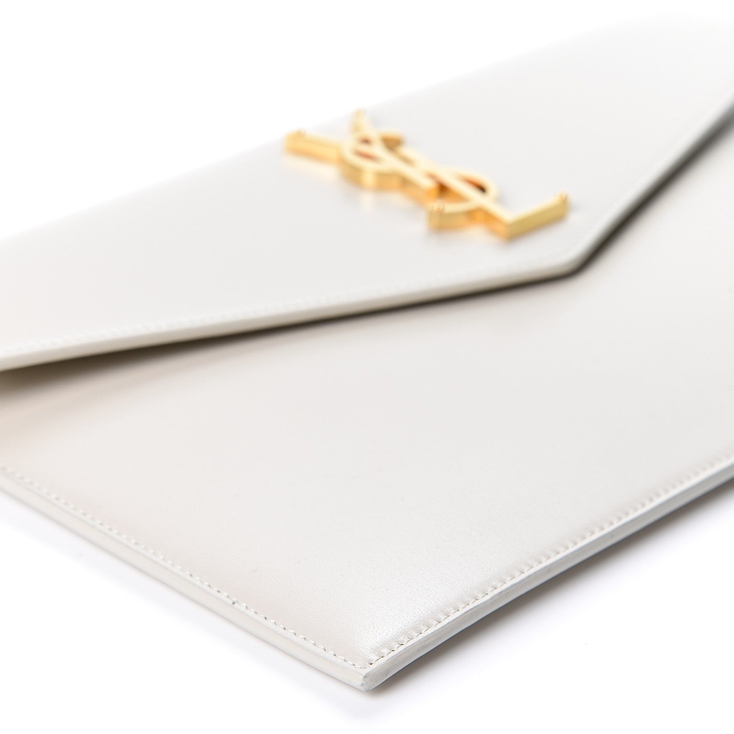 Saint Laurent Grain De Poudre Uptown Pouch Blanc Vintage 4 of 9