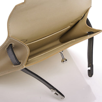 Hermes Tri-Color Box Mini Kelly Pochette Clutch Parchemin Ardoise Tabac Camel 8 of 8