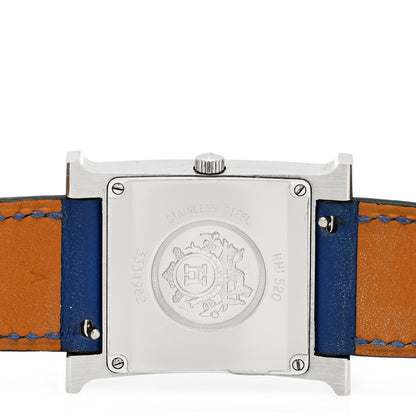 Hermes Stainless Steel Swift Lacquer 26mm Heure H Hour Quartz Watch Bleu Electrique 4 of 4
