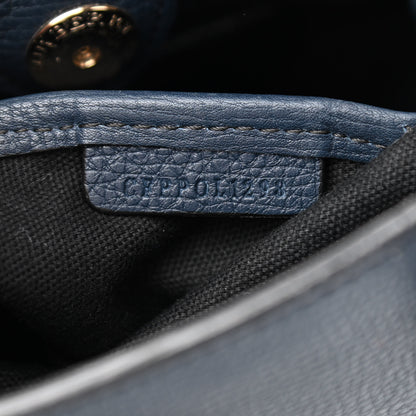 Burberry Grainy Calfskin House Check Baby Banner Tote Ink Blue 7 of 9