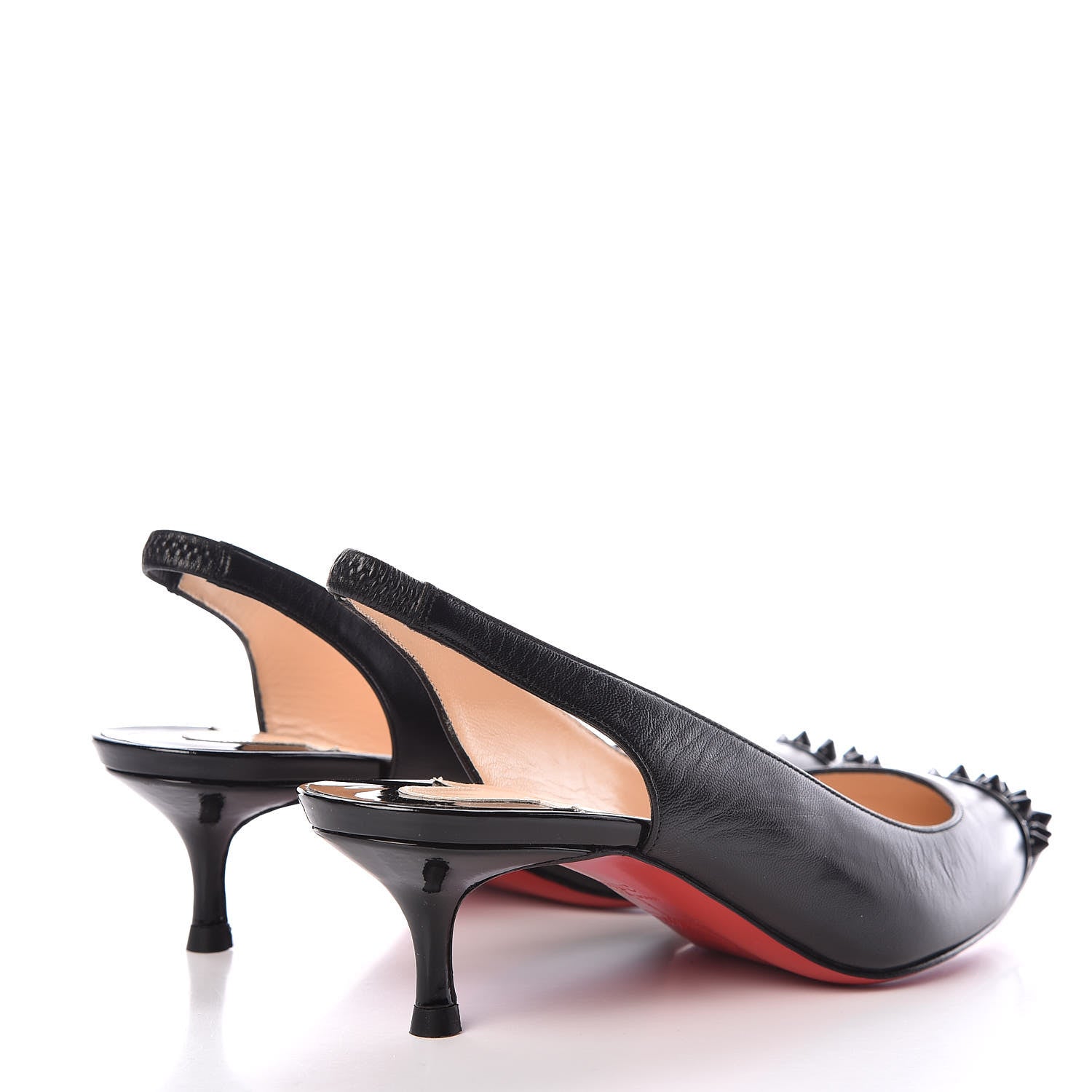 Christian Louboutin Kid Patent Geo Sling 45 Pumps 36.5 Black 4 of 7