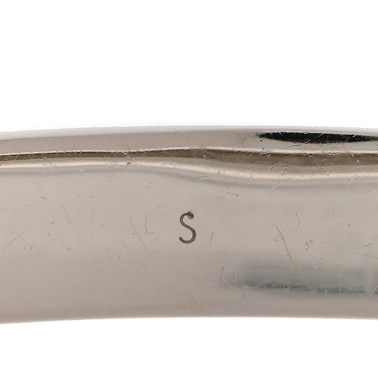 Louis Vuitton Brass Palladium Plated Nanogram Cuff S Silver 6 of 7