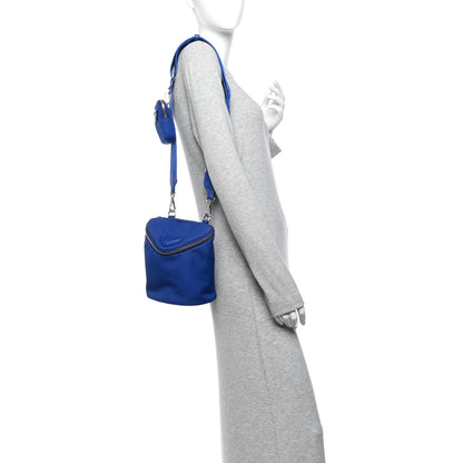 Prada Canvas Triangle Crossbody Bag Blue 2 of 9