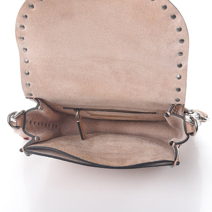Valentino Garavani Grained Calfskin Onyx Guitar Strap Rockstud Rolling Shoulder Flap Messenger Bag Soft Noisette 5 of 9