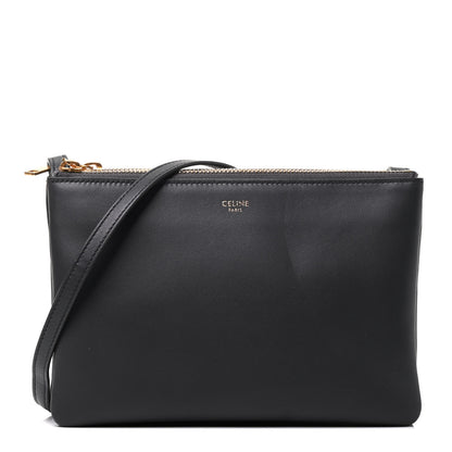 Celine Lambskin Small Trio Crossbody Bag Black 1 of 8