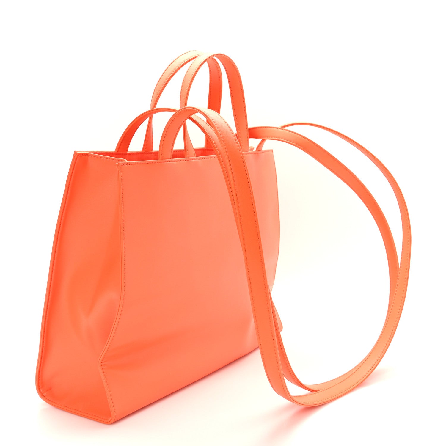Telfar Vegan Leather Medium Shopping Bag Orange 3 of 8