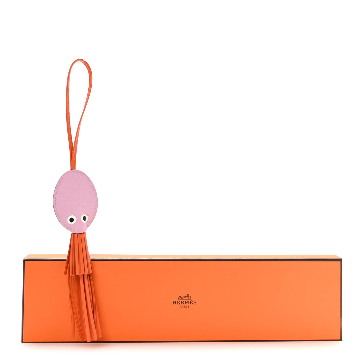 Hermes Epsom Swift Pouple Bag Charm Mauve Sylvestre Feu White 5 of 5