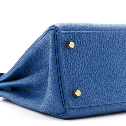 Hermes Togo Kelly Retourne 28 Bleu France 9 of 11
