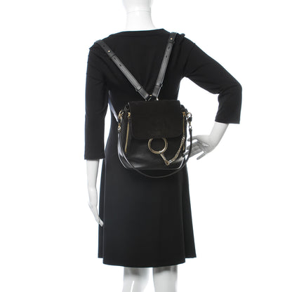 Chloe Suede Calfskin Small Faye Backpack Black 2 of 8