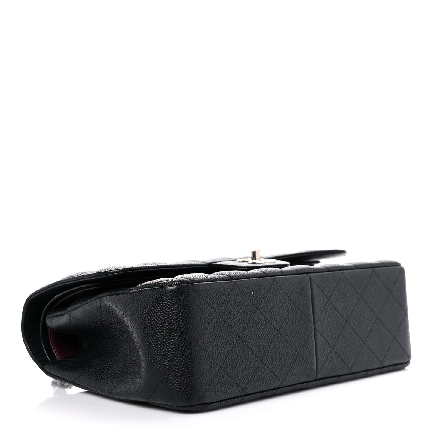 Caviar Quilted Jumbo Double Flap Black