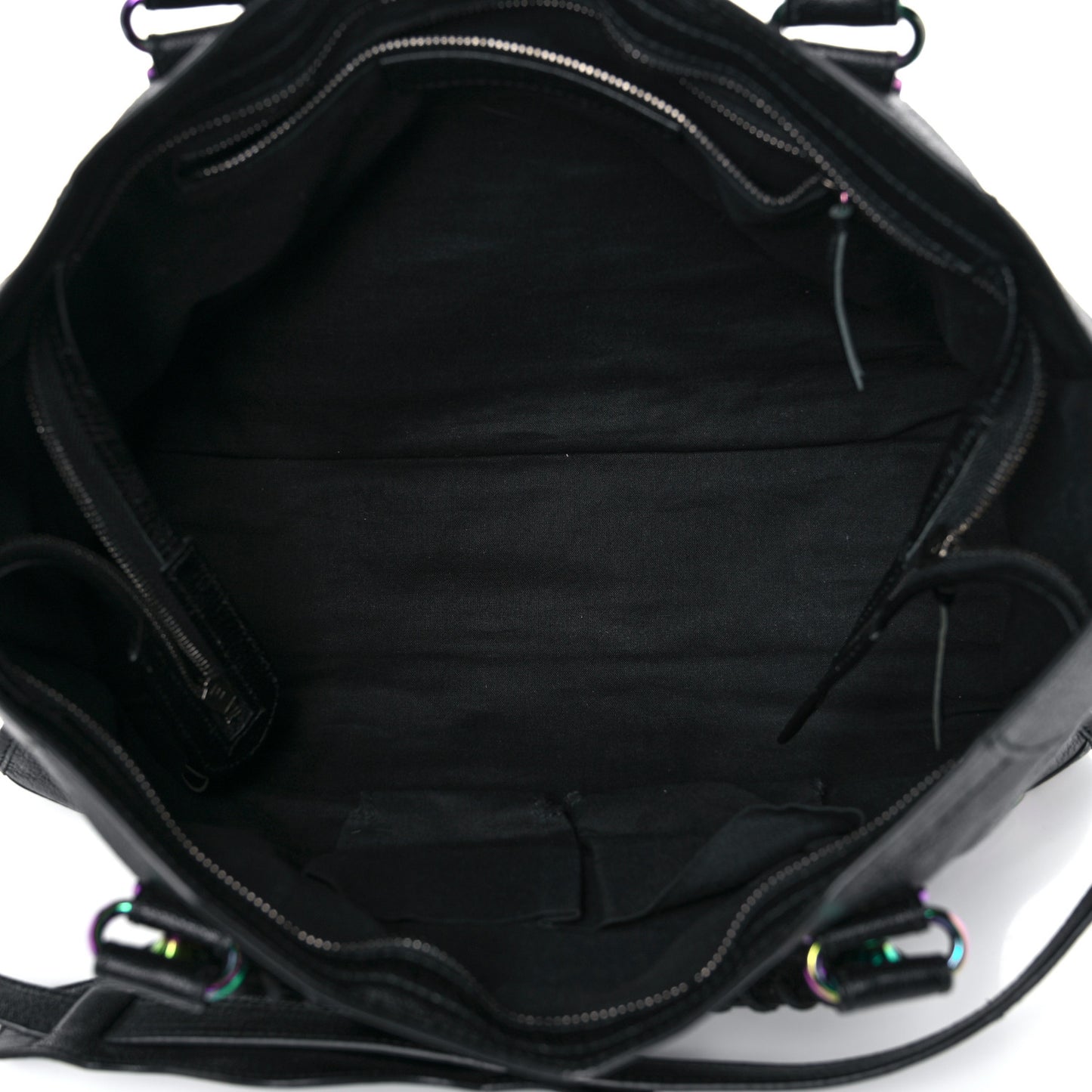 Chevre Iridescent Metallic Edge Hardware City Black