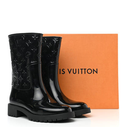 Louis Vuitton Rubber Embossed Monogram Splash Rain Short Boots 35 Black 8 of 8