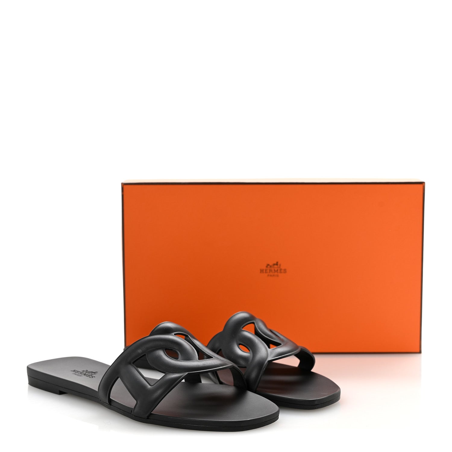 Hermes Rubber Aloha Sandals 36 Black 12 of 12