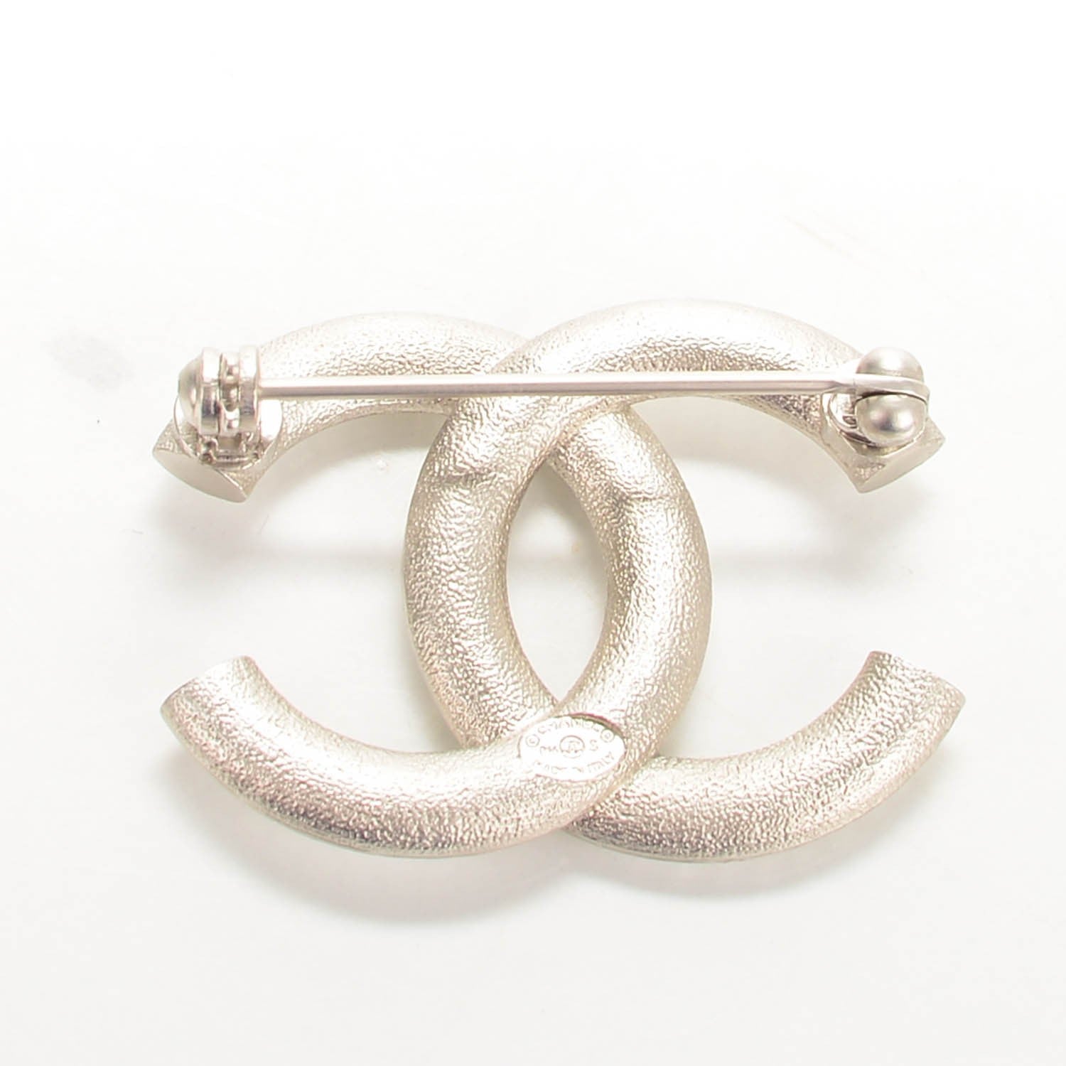 Chanel Baguette Crystal CC Brooch Silver 3 of 5