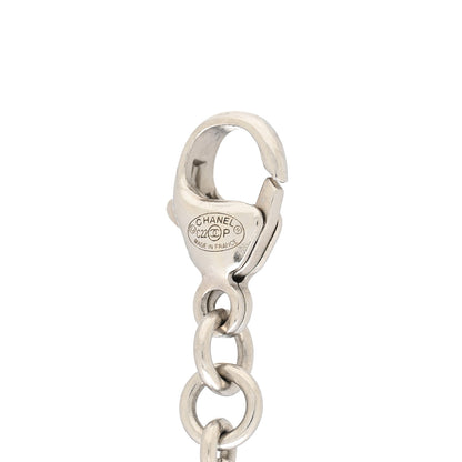 Chanel Crystal Pearl Flower CC Bracelet Silver 4 of 5